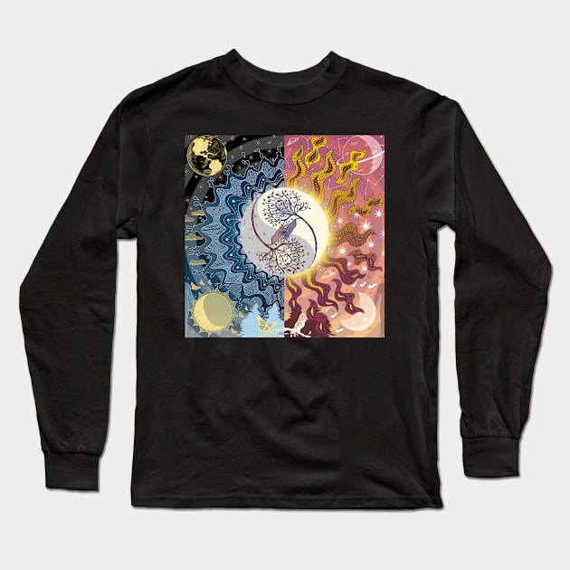 YinYang SunMoon Long Sleeve T-Shirt by kitukreate